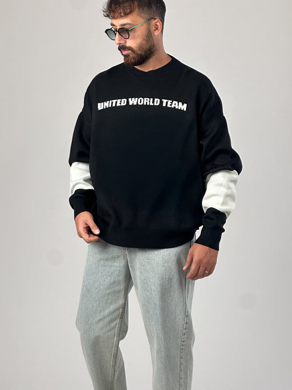 Oversize Siyah New York Erkek Triko Sweat COC1043