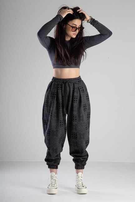 Poker Desenli Pileli Jogger Pantolon COC2099