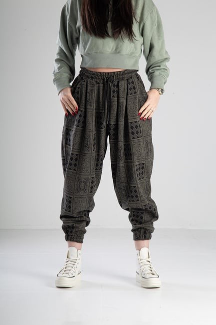 Poker Desenli Pileli Jogger Pantolon COC2100