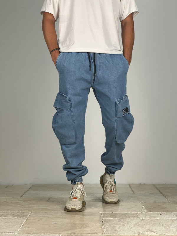 Premium Kalite Büyük Cepli Mavi Jogger Pantolon COC1909