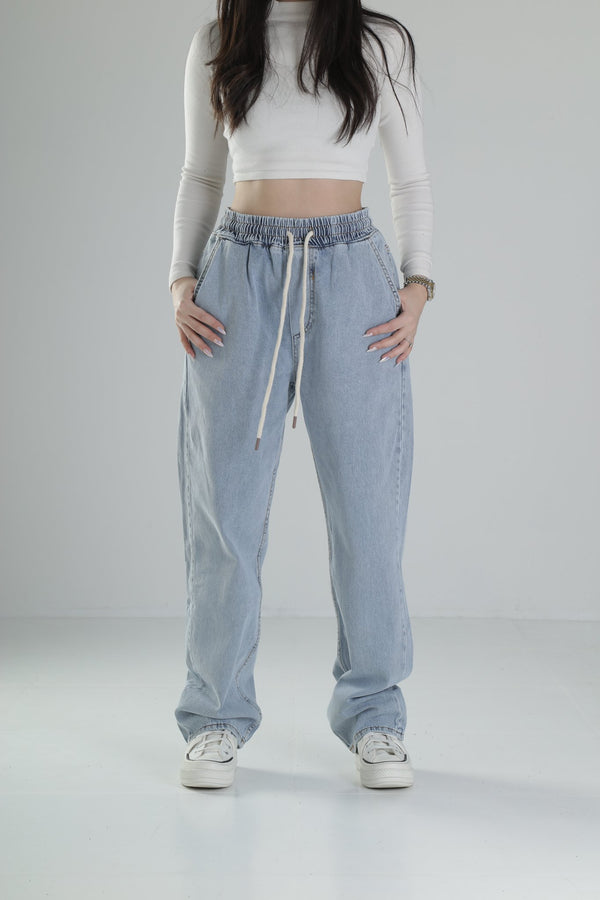 Kadın Buz Mavisi Baggy Pantolon COC1908