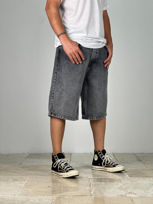 Premium Kalite Gri Bermuda Kot Şort COC1915