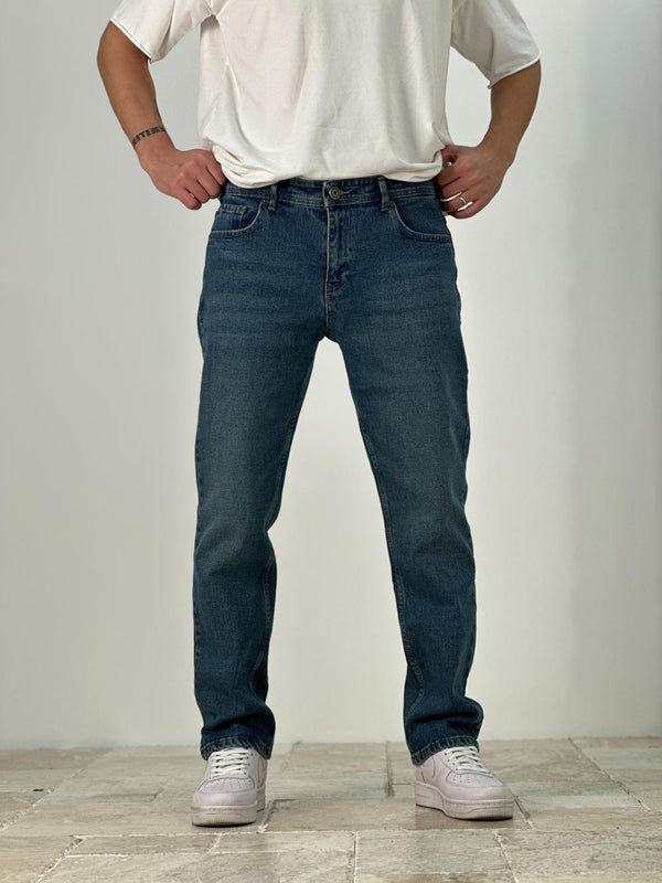 Premium Kalite Regular Kalıp Lacivet Zeminli Likralı Kot Pantolon COC1937