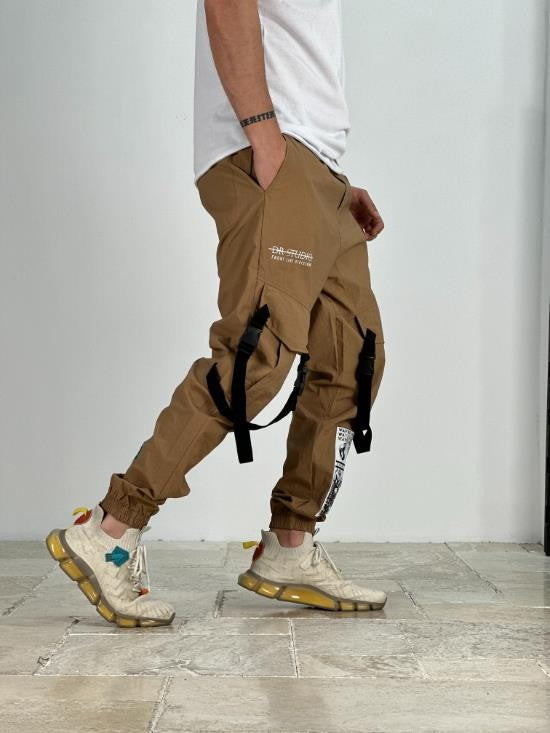 Premium Kalite Yazlık Bej Paraşüt Kumaş Jogger COC1943