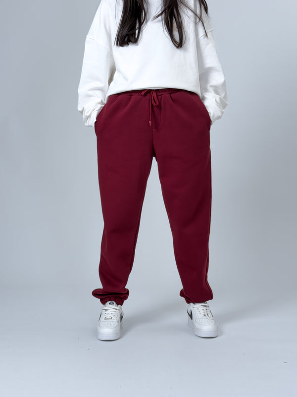Şardonlu Bordo Kadın Jogger Eşofman COC2537