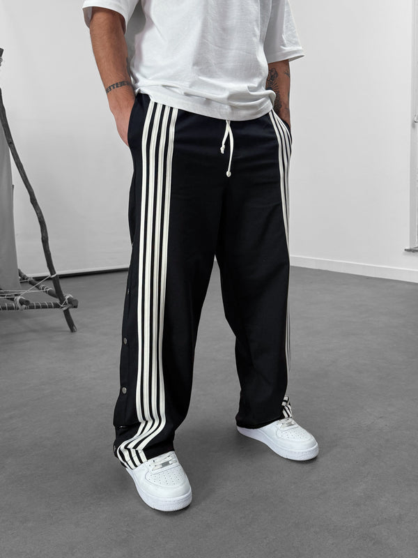 Şeritli Siyah Erkek Baggy Pantolon COC1062
