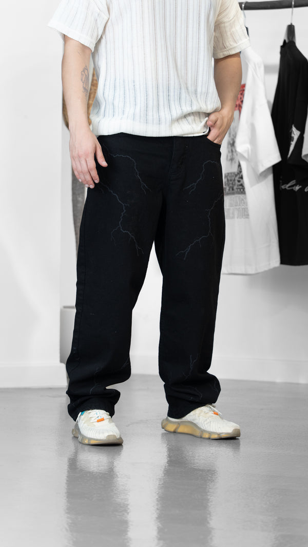 Şimşek Desenli Siyah Baggy COC1269