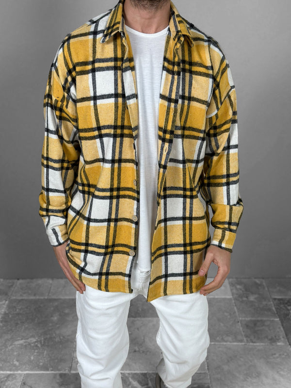 Siyah Çizgili Sarı Oduncu Gömlek COC1977