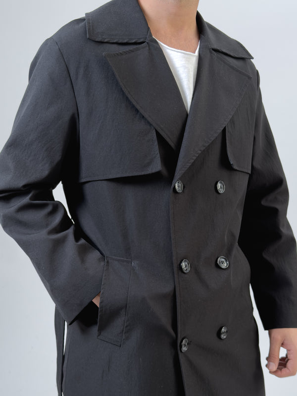 Siyah Erkek Trençkot COC2548