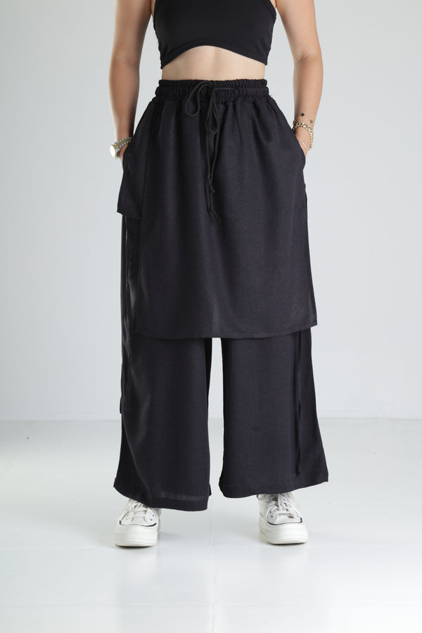 Siyah Tokyo Bol Kalıp Pantolon COC1280