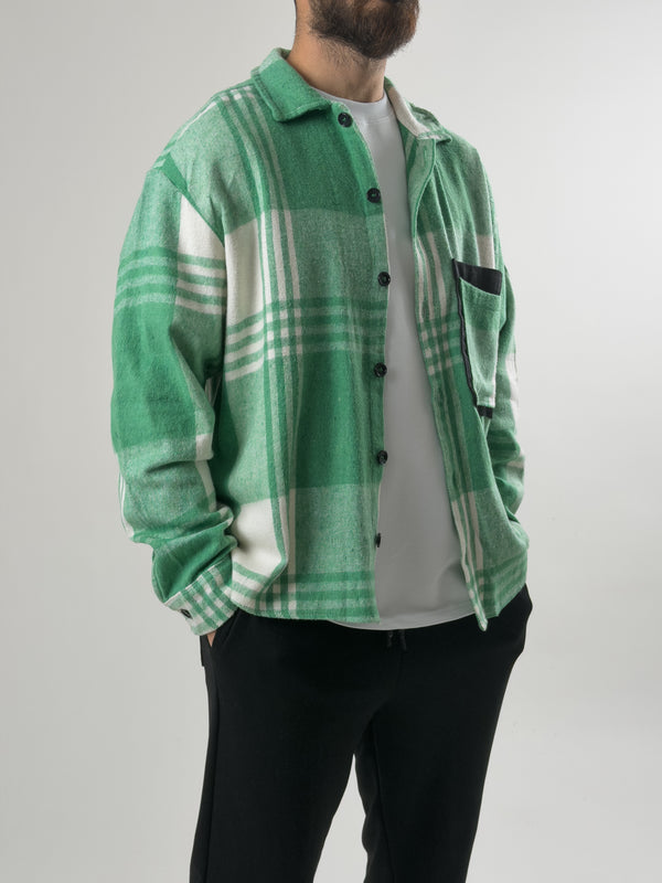 Tasarım Yeşil Erkek Oduncu Gömlek COC2608