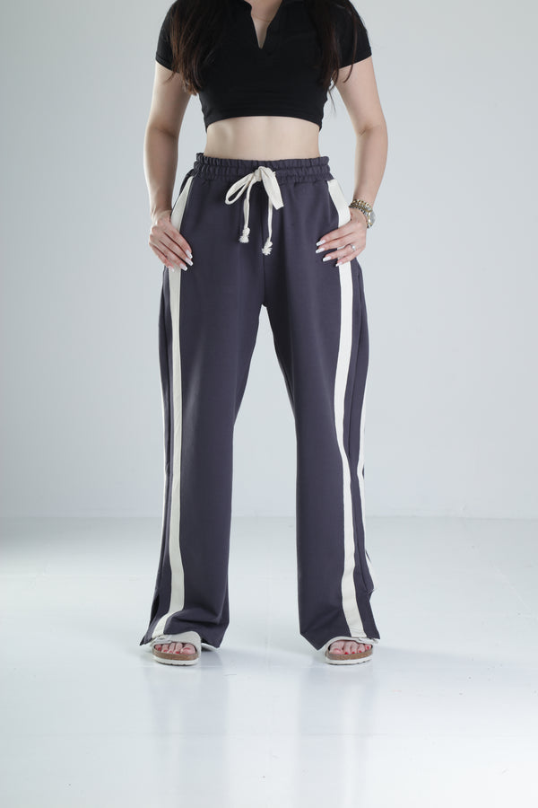 Yan Şerit Detaylı Füme Oversize Eşofman COC1323