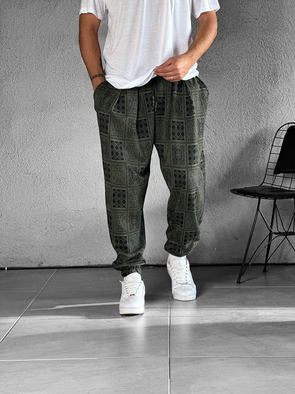 Yeşil Poker Pileli Yarım Şalvar COC1853