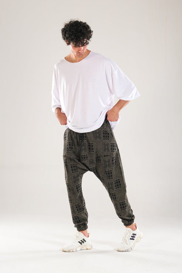 Yeşil Poker Desenli Harem Pantolon COC1147